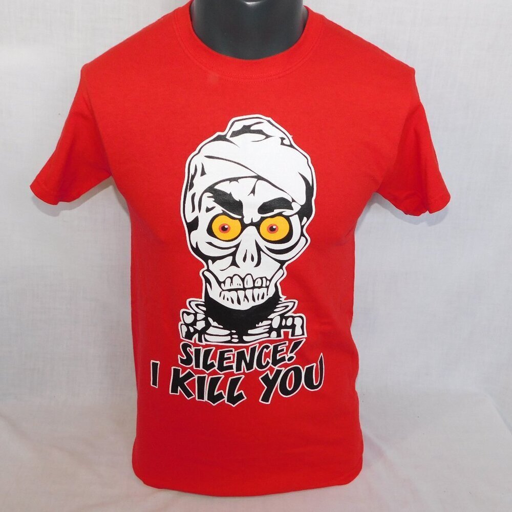 Jeff Dunham Comedian Ventriloquist Achmed SILENCE I KILL YOU Red Shirt Mens S